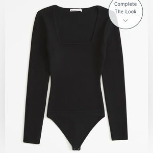 NWOT Abercrombie + Fitch Long-Sleeve Ottoman Squareneck Bodysuit